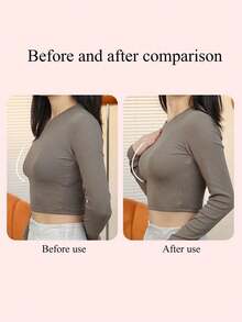 1 paire de coussinets rehaussants en silicone réutilisables avec trous respirants, inserts de soutien-gorge adhésifs invisibles, coussinets push-up pour robes dos nu, confortables et lavables pour mariage, fête et port quotidien - Nude - Voir 7