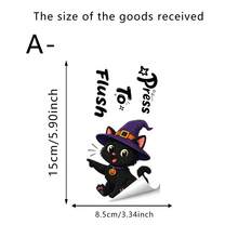 1/4pcs Halloween Cartoon Ghost Push-Down Flush Indicator Toilet Sticker, Removable Self-Adhesive Waterproof PVC Sticker, Suitable For Bathrooms, Toilets, Tank Covers, Or Home Decor - Toilet Stickers - View 12