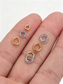 50 piezas de anillos de salto cerrados sólidos de acero inoxidable, anillos espaciadores de varios tamaños para hacer pulseras y collares DIY - Cuentas espaciadoras - Ver 6