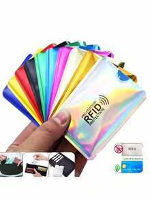 5pcs RFID Blocking Card Sleeves, Aluminum Alloy Credit Card/Debit Card Protective Wallet, Suitable For Men And Women, RFID Shielding Sleeves For Travel, Business, Camping, Beach, Back To School Essentials - Multicolor - View 1