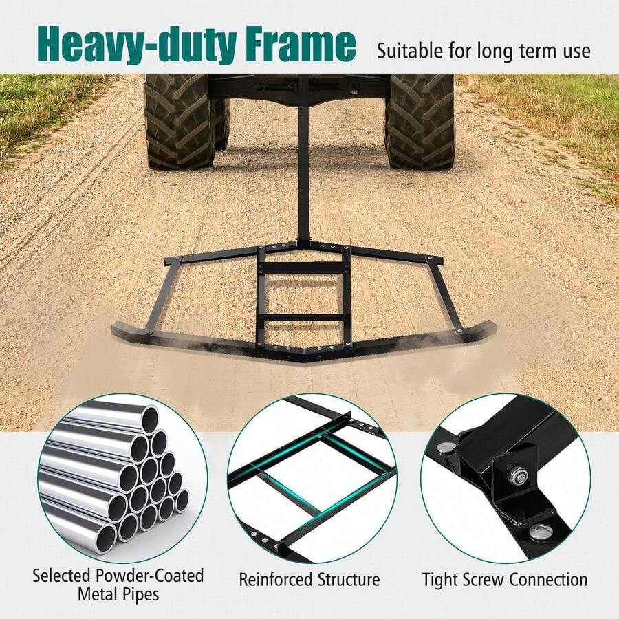 [Local Shipping] 66" Wide Driveway Drag Tow Behind Landscape Leveling Rake With Reinforced Bars-Black-XY825549 - FXC5IQBJEKTLA0 - View 1