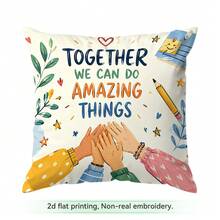 4pcs/1pc School Learning Theme Pattern Pillow Case Without Insert, Single-Sided Printed Pillow Case, Suitable For Living Room Bedroom Home Decor, All Seasons Pillow Case - Multicolor - View 11