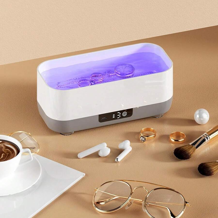 USB Ultra Jewelry Cleaner, High Frequency Vibration Machine For Glasses Rings Watches, Portable Denture Retainer Cleaner, Multi-Purpose Home  Washer - A - View 1