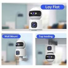 Lenovo XW1Dual Lens IP Camera, WiFi Smart Home Security Camera, 355° Pan/Tilt Auto Tracking, Human/Baby Monitor With Two-Way Audio - White - View 3