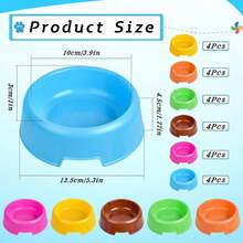 Wholesale Practical Plastic Pet Bowls, Candy Color Round Single Bowl, Cat & Dog Food Dishes, Pet Feeding Utensils - Random Color - View 10