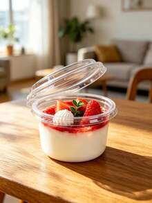 10/50pcs Transparent Dessert Cups With Lids, Suitable For Cakes, Mousse, Ice Cream, Party Supplies Set - View 4
