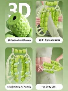 Extra Wide Double Roller Massage Roller Leg Slimmer, Round Clip-On Calf Muscle Relaxation Roller, Spiked Massage Stick, Essential Accessory For Gym, Pilates, Yoga And Muscle Stretching - Multicolor - View 9