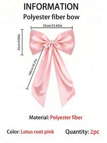 1pc Bow Decor Ribbon - Large Bow Decor Ribbon For Wedding Aisle, Wedding Ceremony, Long Train Decor, Wedding Venue Decor, Cafe, Women's Gift, Housewarming, Tabletop Centerpiece - Pink - View 11