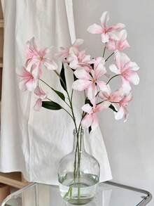 1 Stück künstliche Seidenorchidee, rosa Orchidee, Kunstblume, 29.5 Inches, geeignet für Zuhause, Büro, Hochzeitstisch-Dekoration, Party, Terrasse, Garten, Sommerdekoration - Pink - Übersicht 8