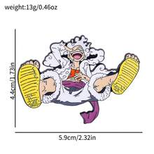 1pc One Piece Gear 5 Nika Luffy Enamel Pin Anime Monkey D Luffy Metal Lapel Brooch Backpack Hat Clothing Decor Collectible Fans Gift - Multicolor - View 8