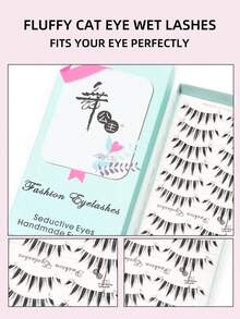 10 Pairs Japanese Manga Style Pointed Tail Transparent Invisible Stem False Eyelashes, Manga Little Devil Natural-Looking Eyelashes - 402-f - View 4