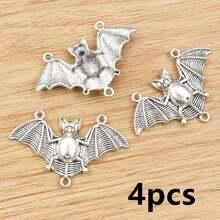 4pcs 48x30mm Metal Bat Charms Pendant With 3 Loops Connector DIY Jewelry Making Accessories Findings For Necklace Keychains Halloween Decorations - Bat - View 8