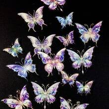 Vintage European Oil Painting Style Butterfly Sticker Set, Gold Foil Edge, PET Waterproof, 20pcs High Transparency Planner Decoration Stickers, Scrapbooking Collage DIY Materials - Multicolor - View 5