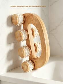 1pc Multi-Specification 6-Wheel/8-Wheel/10-Wheel Wooden Massage Roller, Smooth Polished Bur-Free Natural Wood Handheld Roller Massager For Full Body Muscle Relaxation, Suitable For Shoulder, Neck, Waist, Back, Legs, Home SPA / Yoga / Post-Workout Soothing Tool - Roller Massage - View 5