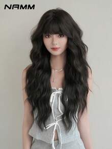 NAMM 28-Inch Brown Extra Long Wavy Wig For Women, Synthetic Fiber Hair Full Machine Costume Wigs For Daily Office Wear-Music Festival Party Wear- Cosplay Costume Wigs - Sakura Celebrations Glam & Party Streetwear Photography (Multiple Colors Available), Halloween - Multicolor - View 5