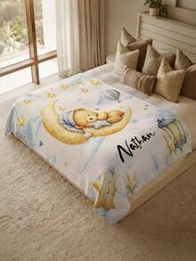 1pc Customized Name Blanket, Personalized Bed Blanket, Can Print Name, Personalized Blanket, Cute Blanket, Comfortable Blanket, Family Gift, Birthday Gift, Christmas Gift, Personalized Gift, Gift For Son/Daughter, Gift For Friend - Style 4 - View 2
