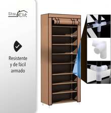 HOMEASY - Minimalist Shoe Rack Closet Multifunctional Assembled Organizer/Shoe Storage (Gray, 9 Tiers) This Assembleable Shoe Rack Is Gray In Color - Cafe - View 4