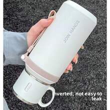 LDQ Stainless Steel Insulated Water Bottle, Vacuum Flask With Dual-Use Lid/Drinking Cup And Rope Handle, Washable, Suitable For Hot And Cold Beverages - Perfect For Camping, Dining And Office Use, Valentine's Day Gift - Multicolor - View 9