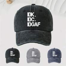 1pc IDK Fashion Embroidered Baseball Cap, Sun Protection & Breathable, Versatile Style, Unisex, Suitable For Travel, Outdoor Sports, Holiday Gift - IDK - View 1