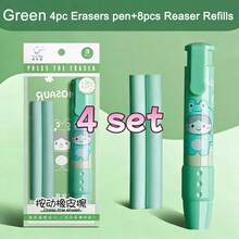 1~4套筆型橡皮擦組可替換芯，可愛卡通鉛筆橡皮擦，兒童用伸縮橡皮筆軟橡膠替芯，返校季 - 彩色 - 查看 19