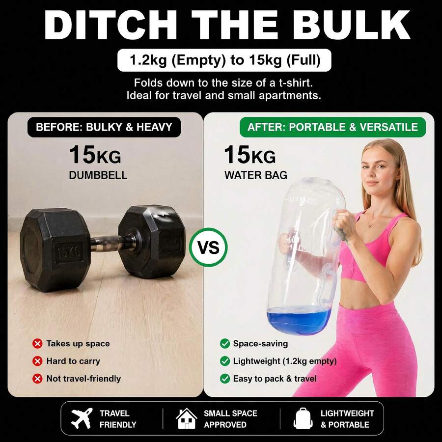 Adjustable Weight Water-Filled Fitness Bag, Unisex, Home Arm Muscle Training Equipment, Water Bottle Style, Dorm Workout (Style/Color Randomly Shipped) - Multicolor - View 1