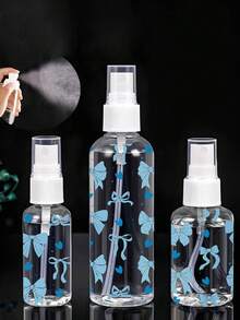 藍色蝴蝶結與愛心設計噴霧瓶－可重複使用便攜式噴霧，適用於精油、香水與護膚液體，髮廊、廚房、浴室、花園，噴霧罐－適合旅行與商務（隨機圖案剪裁） - 彩色 - 查看 4
