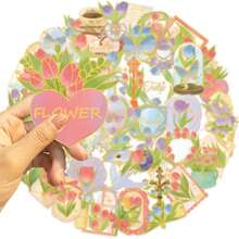 SCXXBSW 50pcs Tulip Secrets Hot Stamping Stickers, Cool Anime Decorative Stickers, Classic Gift Decorations, Value Pack, Cute Cartoon Stickers, Waterproof And Durable, Phone Case Decoration Stickers, Can Be Applied To Laptops - Multicolor - View 5