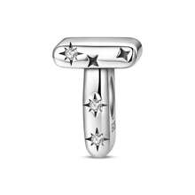 1pc S925 Sterling Silver 26 English Alphabet Bead, Original Rhinestone Star 3D Design, Versatile Spacer Bead Accessory, Compatible With Bracelets And Necklaces, Customizable Initial, Showcases Personalized Style, Meets Handmade Crafting And Daily Wear Needs - Silver - View 33