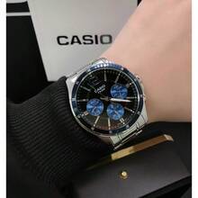 Casio 男士三眼商務手錶，防水不鏽鋼石英腕錶，多色百搭通勤錶 - 均碼 - 查看 7