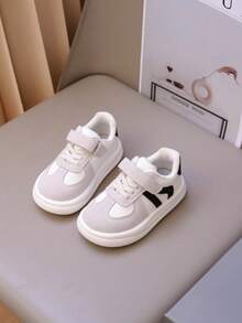 White Girls' Casual Skate Shoes, New Autumn/Winter Style, Hook And Loop Closure, Soft Sole, Anti-Slip, Wear-Resistant, Lightweight, Versatile, Daily Outdoor Walking Shoes - White - View 3