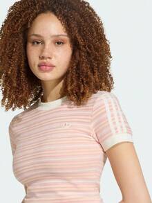 Adidas Originals 女款條紋短袖針織無領短版T恤 TKY8116 - 賓治酒 - 查看 5