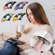 4Pcs Printed Dried Flower Pattern Acrylic Thumb Book Page Clips, Aesthetic Reading Accessory Page Holders, Exquisite Birthday Holiday Gift For Book Lovers Women Readers School Supplies - A - View 5