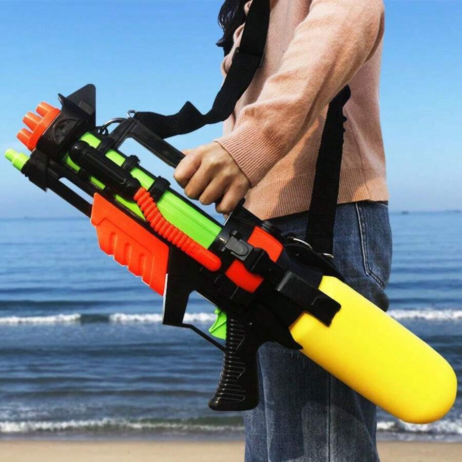 1pc Swimming Pool Water Blaster, Large Capacity Water Blaster, Extra Large Size (Note: For Aesthetic Purposes, Accessory Colors Are Randomly Combined). For Southeast Asian Countries, Adults, Festivals, Outdoor Water Blaster, Halloween Props, Toy - Multicolor - View 1
