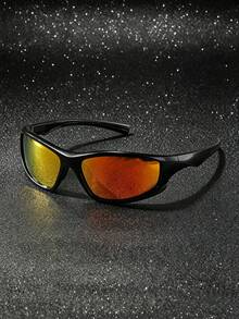 1 Pair European And American Style Full Frame Outdoor Sports Black Cycling Glasses - 純色 - 查看 4
