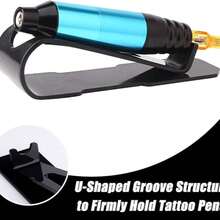 Tattoo Machine Stand - Acrylic/Rubber Tattoo Pen Holder, Tattoo Machine Rack, Compatible With Rotary Tattoo Guns & Coil Machines, Anti-Slip Base, Stable Pen Display Stand Tattoo Pen Tray - Black - View 3