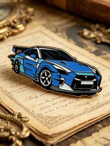 1件裝賽車胸針領扣針，卡通車輛個性化徽章，適用於夾克與背包，獨特個性裝飾，適合男性、青少年與男孩的理想禮物 - 彩色 - 查看 7