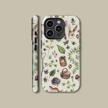 Funda de teléfono Forest Garden para iPhone 17 16 15 14 13 12 11 Pro Plus Max, funda protectora con animales del bosque botánico para Samsung S21 S22 S23 S24 S25 Ultra - rosa claro - Ver 1