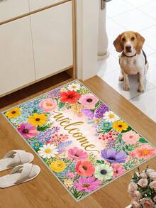 1pc Outdoor Non-Slip Patterned Floor Mat, Indoor Carpet, Bathroom Mat, Kitchen Mat, Decorative Rug, Multi-Functional Hallway Mat, Soft And Comfortable, Easy To Clean, Suitable For Indoor And Outdoor Entryways, Bedroom, Home Decor - Multicolor - View 12