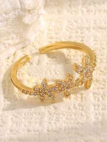 1pc Ocean Style Starfish Open Ring, INS New Creative Personalized Ring, Fashion Minimalist Casual Versatile Elegant Jewelry For Women, Suitable For Daily Wear, Parties And Commuting - Yellow Gold - View 5