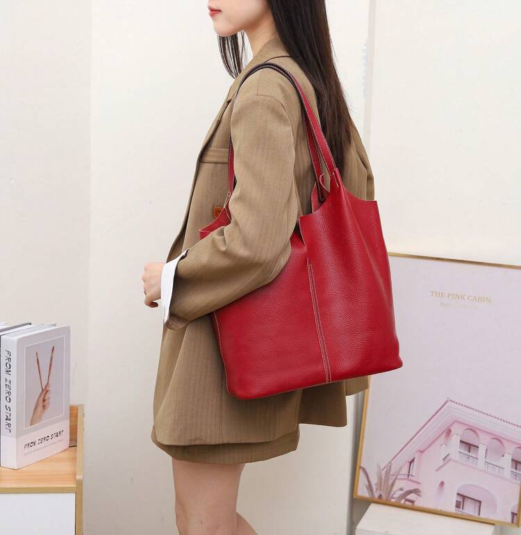 Women Bag Sets - Burgundy - View 2