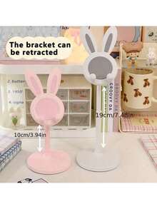 Soporte de teléfono ajustable y plegable con forma de conejo para baño y bañera, soporte de teléfono de escritorio lindo, soporte de teléfono de conejo ajustable - adecuado como compañero de escritorio para estudiantes, accesorio de escritorio de oficina - color - Ver 9