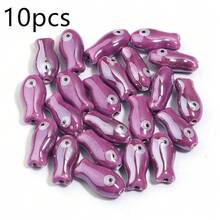 10件/包 陶瓷魚珠 10x20mm 雙面彩色波點魚珠，適用於手鍊、項鍊、DIY手機鍊、吊墜、鑰匙圈配件 - 雙色小魚珠 - 查看 16