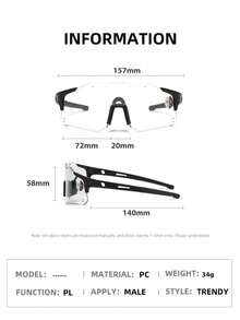 1 Pair Outdoor Sports Photochromic Glasses, Day And Night Use, Unisex Cycling Windproof And Dustproof - Multicolor - View 6