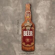 Wooden Wall-Mounted Bottle Opener - Suitable For Restaurant And Bar Decor, Ideal For Catering Service, Equipment With Bottle Holder (No Modification), 2D Flat - Multicolor - View 6