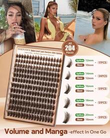 Manga Lash Clusters With Spikes Wispy Cluster Eyelash Extensions Natural Fairy Eyelash Clusters D Curl Individual Lashes Fluffy False Eyelashes (12-18mm) - M-brown Manga Cluster With Spikes - View 6