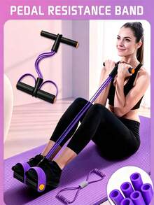 Elastic Yoga Resistance Band Suitable For Full-Body Workouts Core Muscle Training Arm And Leg Exercises Rowing Exercises And Use With Fitness EquipmentIdeal For Sports And Gym Men And Women Sports Equipments - Multicolor - View 2