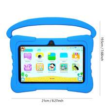 7-Inch Kids Electronic Learning Tablet, 64GB Storage, 4GB RAM, Android 13.0, 1280X800 IPS Resolution, Parental Control, Educational Apps, Protective Case - Multicolor - View 2