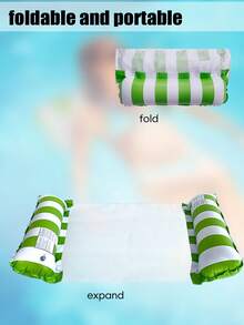 Mesh Inflatable Pool Hammock - Striped Adult Lounge Chair, Suitable For Vacation, Party And Relaxation, Available In Pink, Yellow, White, Green, Blue And Other Colors, Outdoor Hammock, Beach And Pool Essential, Perfect For Photography - A - View 6