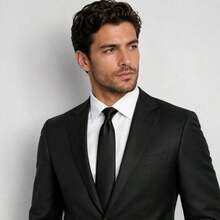 Men's Formal Ties, Versatile For Suits, Suitable For Weddings, Banquets, And Job Interviews. - 黑色 - 查看 2