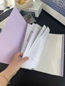 Buckle Folder A4 Document Binder Transparent Pocket 60 Pages Document Book Back To School Essential Large Capacity Multi-Functional Exam Paper Storage - Single Piece - View 3